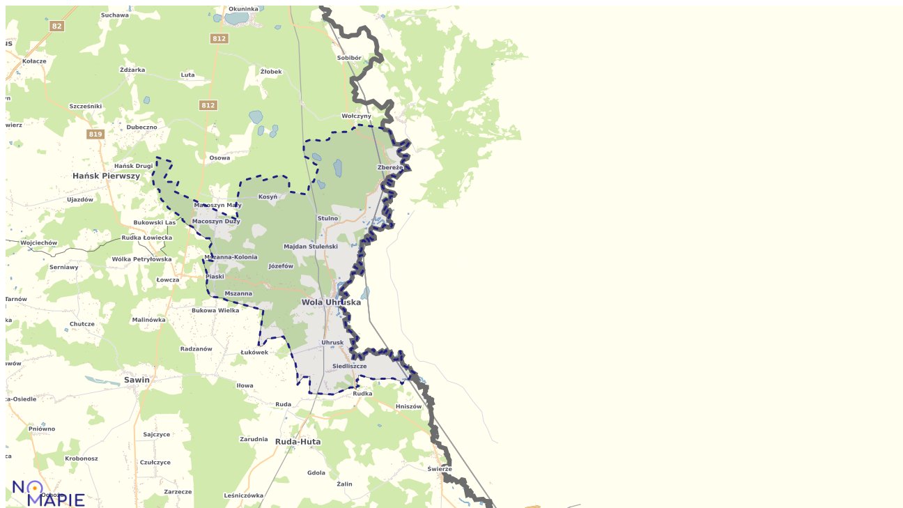 Mapa obszarów ochrony przyrody Woli Uhruskiej
