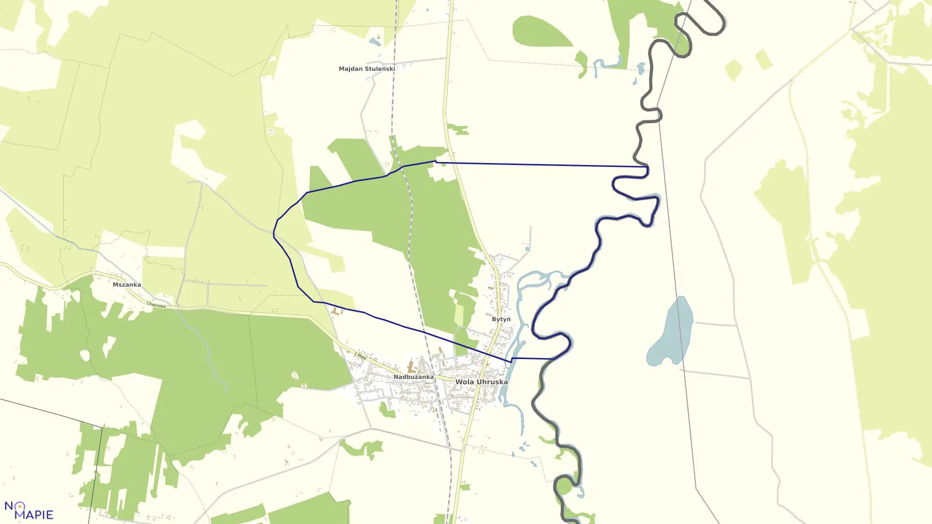 Mapa obrębu BYTYŃ w gminie Wola Uhruska