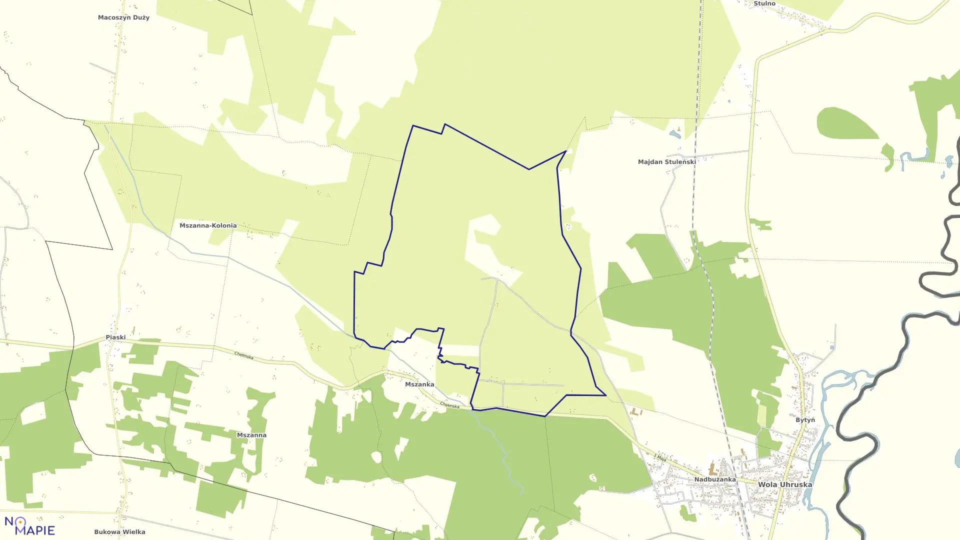 Mapa obrębu JÓZEFÓW w gminie Wola Uhruska