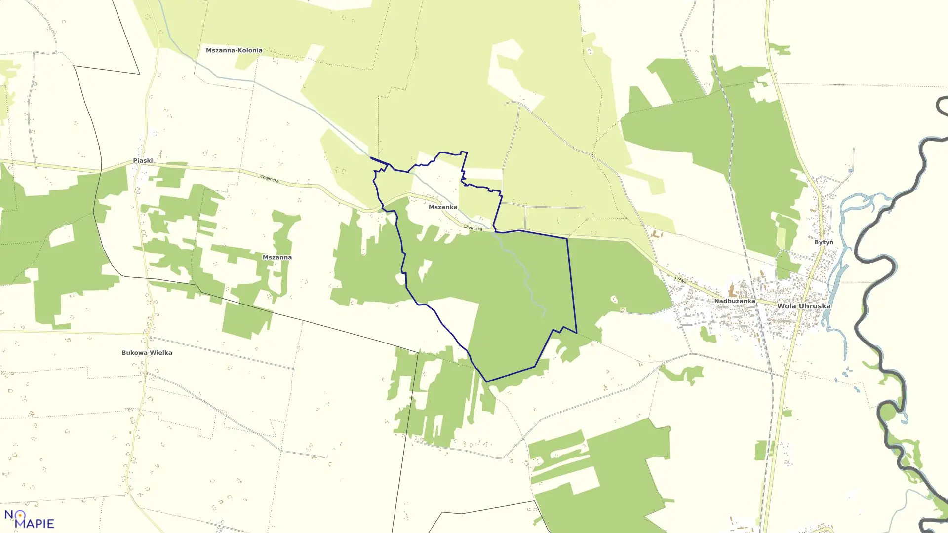 Mapa obrębu MSZANKA w gminie Wola Uhruska