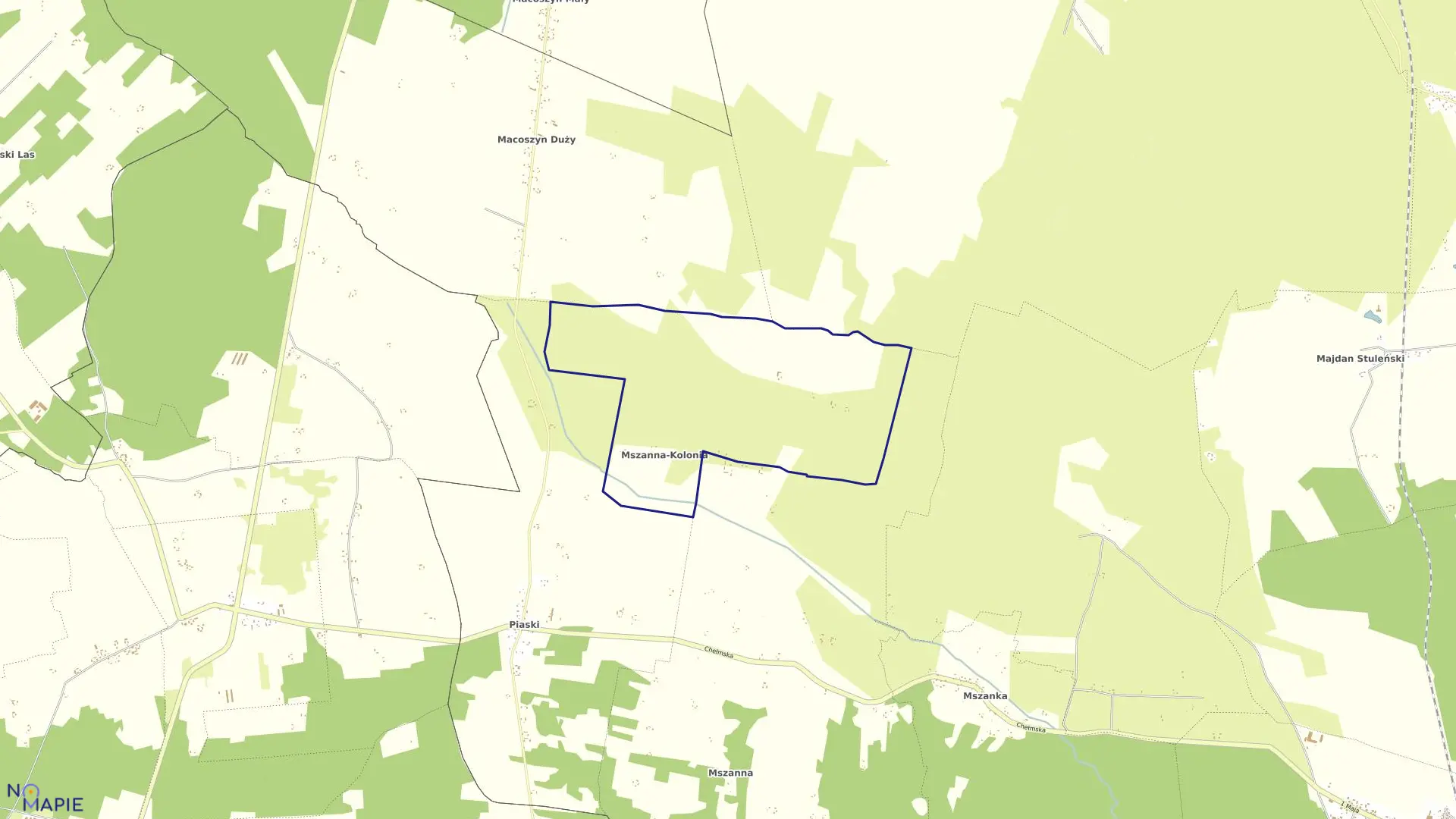 Mapa obrębu MSZANNA-KOLONIA w gminie Wola Uhruska