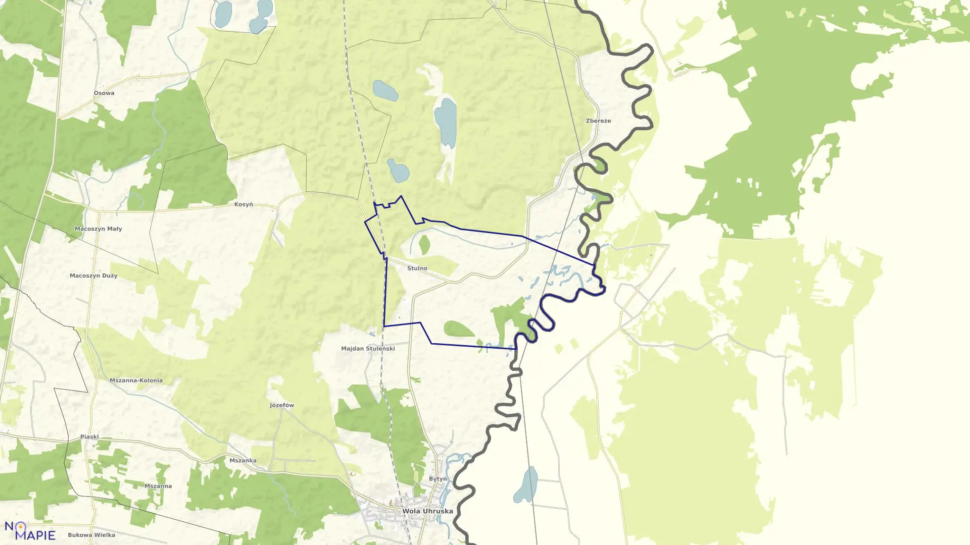 Mapa obrębu STULNO w gminie Wola Uhruska